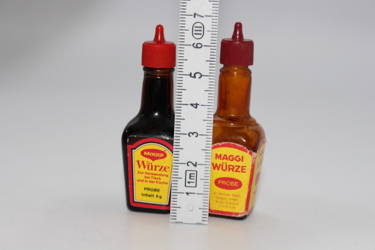 Maggi Würze 8g 6 Ml Mini Flasche 2x ältere Maggi Flasche für Kaufladen, 6,7-6,8cm #J335 | eBay