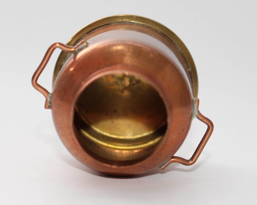 alte Kupfer Kanne Gefäss Behälter Topf Krug für Puppenküche Puppenstube